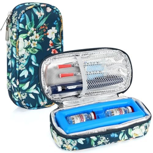 YOUSHARES Peptide-Vials-Kühlbox Reiseetui - TSA-zugelassene Insulin-Vial-Kühltasche mit Schutzeisstein, Kühle Diabetes-Organizer für GLP-1-Medikamente