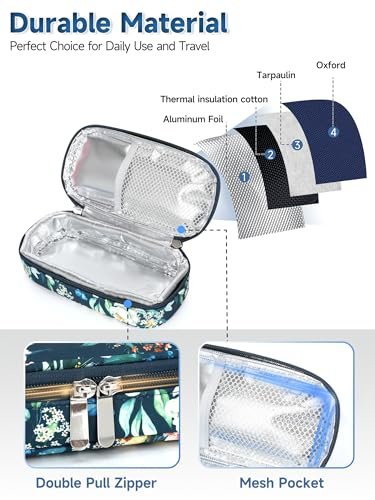 YOUSHARES Peptide-Vials-Kühlbox Reiseetui - TSA-zugelassene Insulin-Vial-Kühltasche mit Schutzeisstein, Kühle Diabetes-Organizer für GLP-1-Medikamente