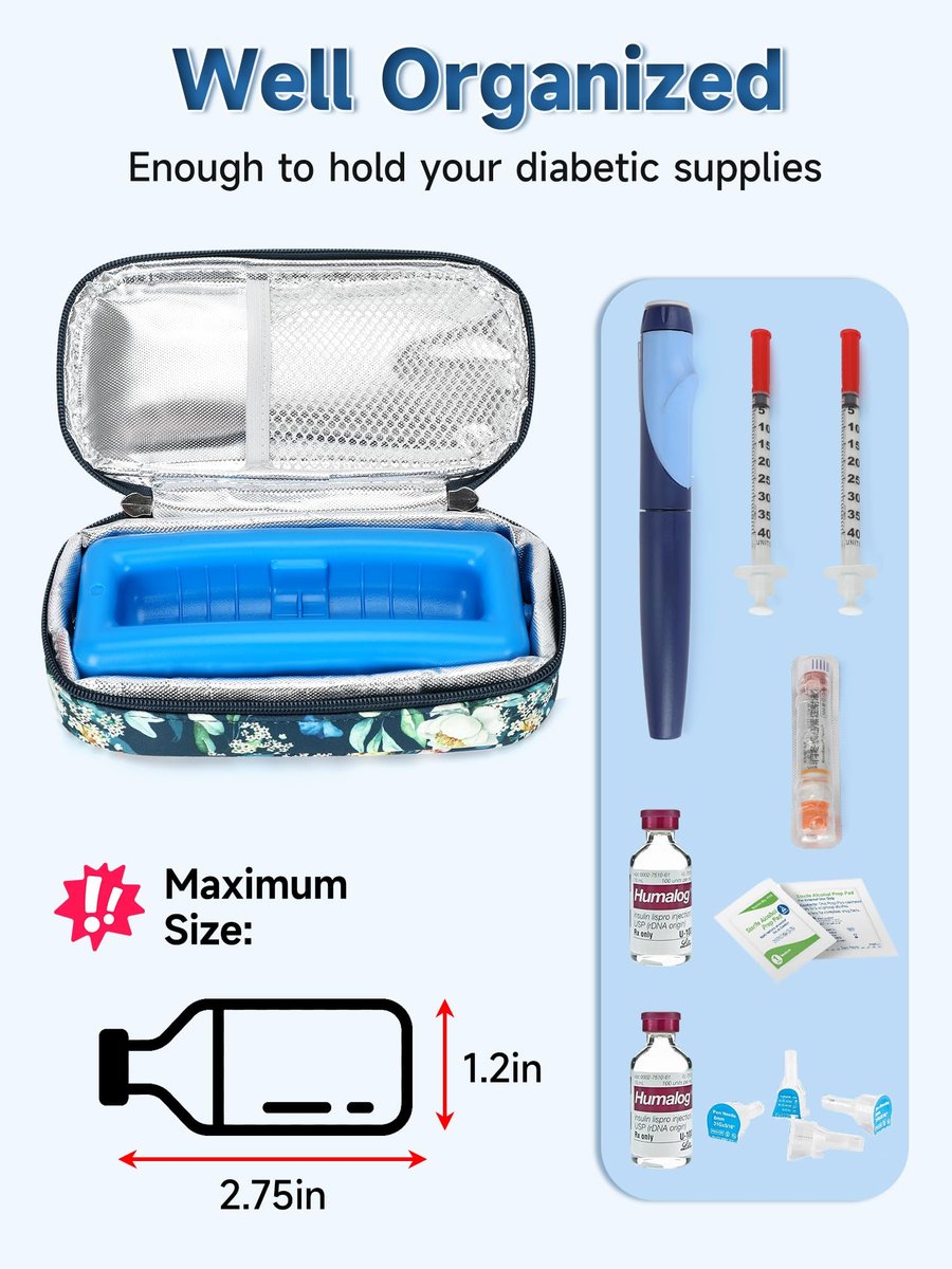 YOUSHARES Peptide-Vials-Kühlbox Reiseetui - TSA-zugelassene Insulin-Vial-Kühltasche mit Schutzeisstein, Kühle Diabetes-Organizer für GLP-1-Medikamente