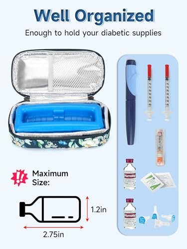 YOUSHARES Peptide-Vials-Kühlbox Reiseetui - TSA-zugelassene Insulin-Vial-Kühltasche mit Schutzeisstein, Kühle Diabetes-Organizer für GLP-1-Medikamente