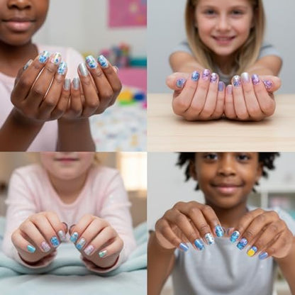Disney Stitch 84-teiliges Glitzer-Glamour-Metallic-Aufklebenägel Set – Künstliche Fake-Nägel für Kinder, Mädchen und Tweens ab 6 Jahren von Townley Girl