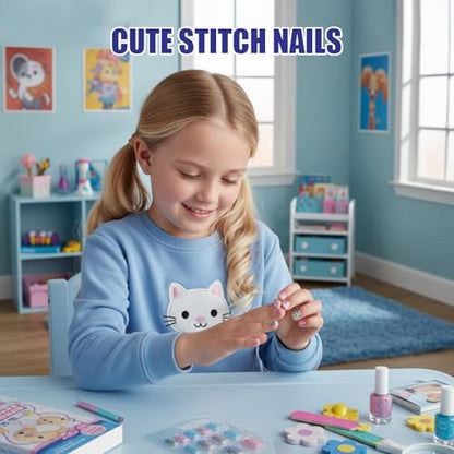 Disney Stitch 84-teiliges Glitzer-Glamour-Metallic-Aufklebenägel Set – Künstliche Fake-Nägel für Kinder, Mädchen und Tweens ab 6 Jahren von Townley Girl