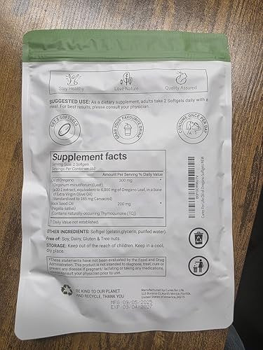 Cures For Life Oreganoöl Softgels – 6000mg Hochpotenz mit 165mg Carvacrol & 200mg Schwarzkümmelöl – 2-in-1 Immununterstützung & Verdauungsgesundheit – 300 Softgels – Oreganoöl Kapseln Nahrungsergänzungsmittel