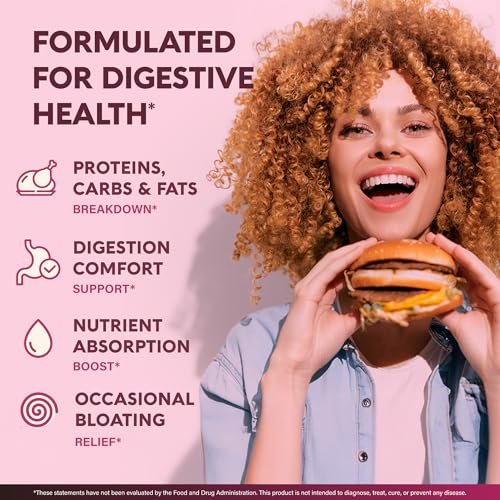 Verdauungsenzyme für Frauen - Multi-Verdauungsenzyme mit Papaya, Bromelain, Probiotika & Präbiotika - Unterstützung für Darm & Verdauung, Blähungen lindernd - Vegan, Laborgetestet - 90 Kapseln, 3 Monatsvorrat