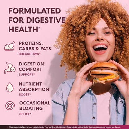 Verdauungsenzyme für Frauen - Multi-Verdauungsenzyme mit Papaya, Bromelain, Probiotika & Präbiotika - Unterstützung für Darm & Verdauung, Blähungen lindernd - Vegan, Laborgetestet - 90 Kapseln, 3 Monatsvorrat