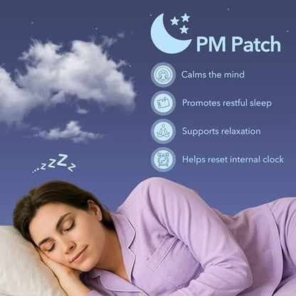 Laki Naturals Jet Lag AM & PM Travel Patches (1 Pack, 8 Stück) – Natürliche Tages- & Nachtunterstützung für Reisende – Energie, Fokus & erholsamer Schlaf – mit B12, Baldrian, Lavendel & mehr