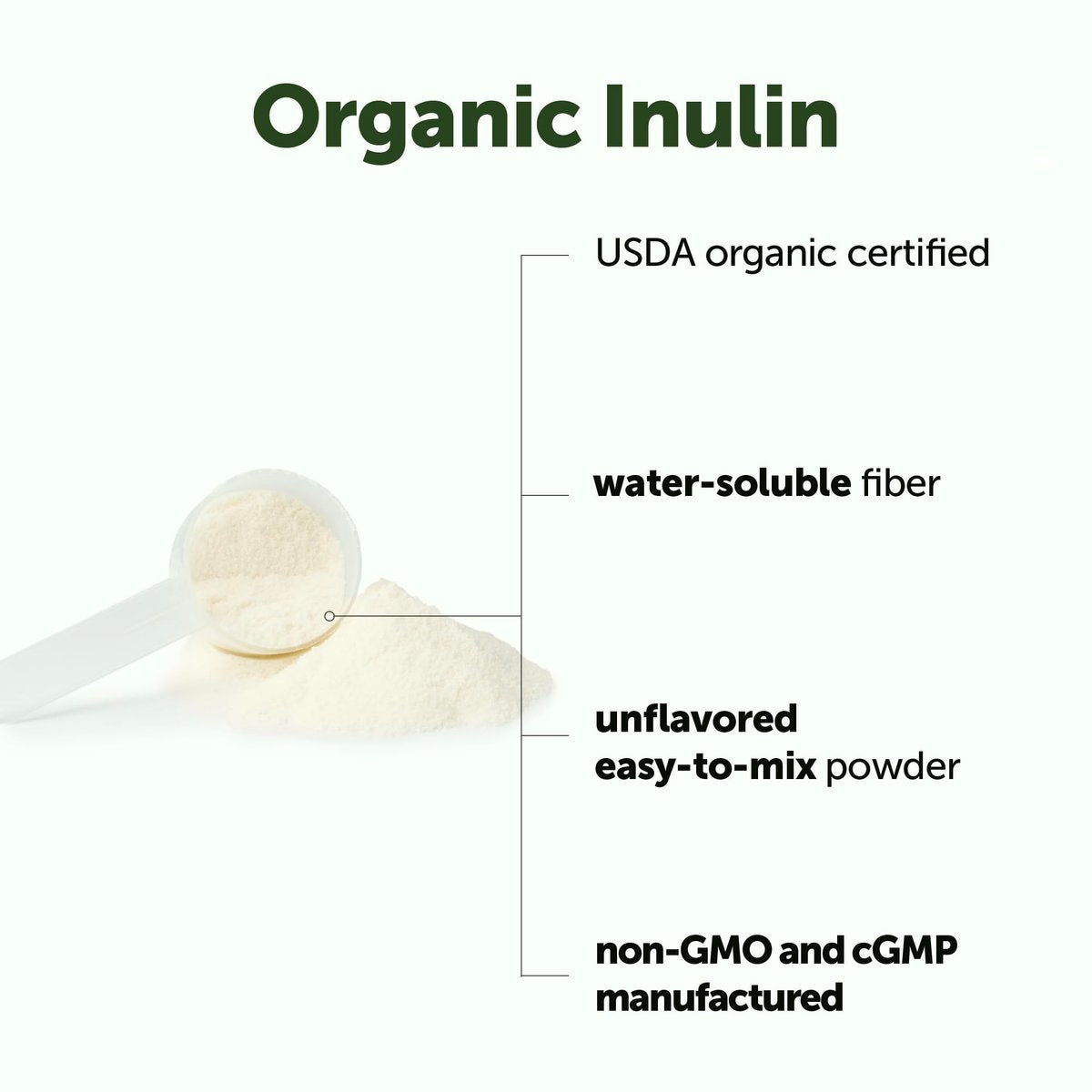 Micro Ingredients Bio Inulin FOS Faserpulver, 500 g | Schnell lösliches wasserlösliches Präbiotikum | Naturbelassen ohne Geschmack für Joghurt, Smoothies & Getränke | Vegan, klar lösend, Nicht-GVO