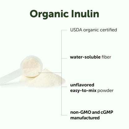 Micro Ingredients Bio Inulin FOS Faserpulver, 500 g | Schnell lösliches wasserlösliches Präbiotikum | Naturbelassen ohne Geschmack für Joghurt, Smoothies & Getränke | Vegan, klar lösend, Nicht-GVO