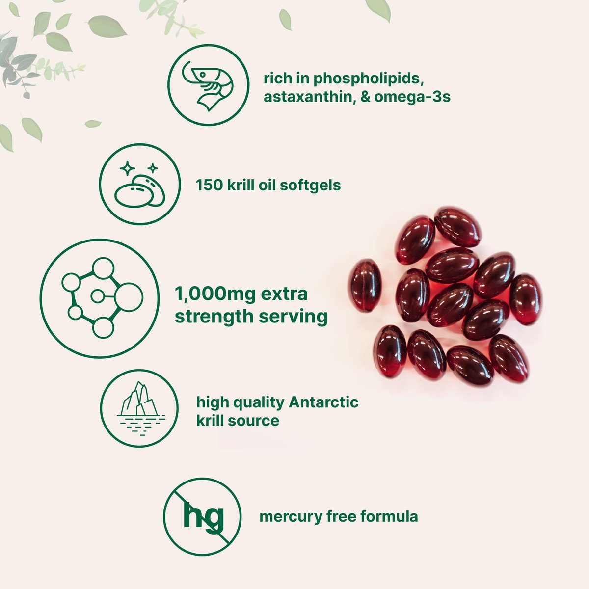 Micro Ingredients Antarktischer Krillöl Komplex mit natürlichem Astaxanthin, 1000 mg pro Portion, 150 Weichkapseln, reich an Omega-3 EPA & DHA, unterstützt Immunsystem & Gehirngesundheit, leicht zu schlucken