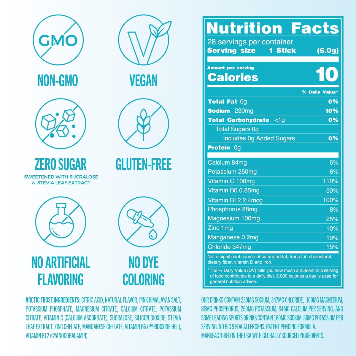 TREVI™ Everyday Sugar Free Electrolytes - Hydrationspulver für Getränke - 28 Portionen - Arctic Frost