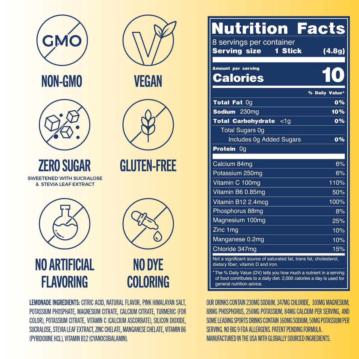 TREVI™ Everyday Sugar Free Electrolytes - Essentielles Trinkmischungs-Hydrationspulver-Päckchen - 28 Stück - Limonade