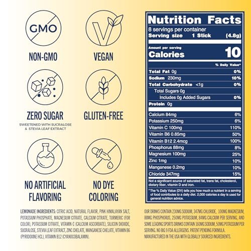 TREVI™ Everyday Sugar Free Electrolytes - Essentielles Trinkmischungs-Hydrationspulver-Päckchen - 28 Stück - Limonade