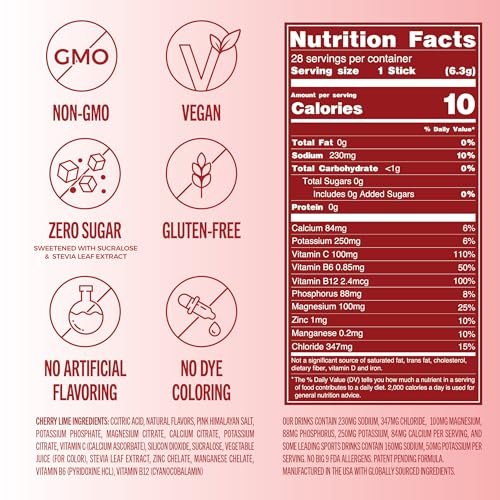 TREVI™ Everyday Sugar Free Electrolytes - Trinkmischung für Hydration - 28 Portionen - Kirsche Limette