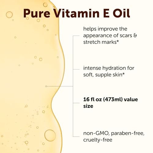Micro Ingredients Bulk Size Reines Vitamin E Öl 40.000 IE, 480 ml – Tiefenfeuchtigkeitsspendendes Haut-, Gesichts- und Haaröl für trockene Haut, Narben und Dehnungsstreifen – Duftfrei, Nicht-GVO, Tierversuchsfrei