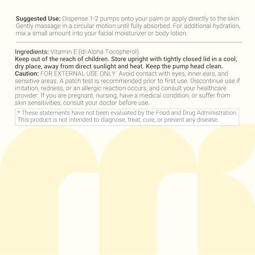 Micro Ingredients Bulk Size Reines Vitamin E Öl 40.000 IE, 480 ml – Tiefenfeuchtigkeitsspendendes Haut-, Gesichts- und Haaröl für trockene Haut, Narben und Dehnungsstreifen – Duftfrei, Nicht-GVO, Tierversuchsfrei