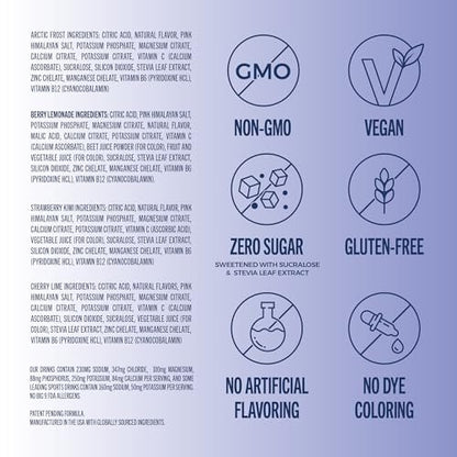 TREVI™ Everyday Sugar Free Electrolytes - Trinkmischung für Hydration - 8 Portionen - Probiervariante mit Cherry Lime, Strawberry Kiwi, Berry Lemonade, Arctic Frost