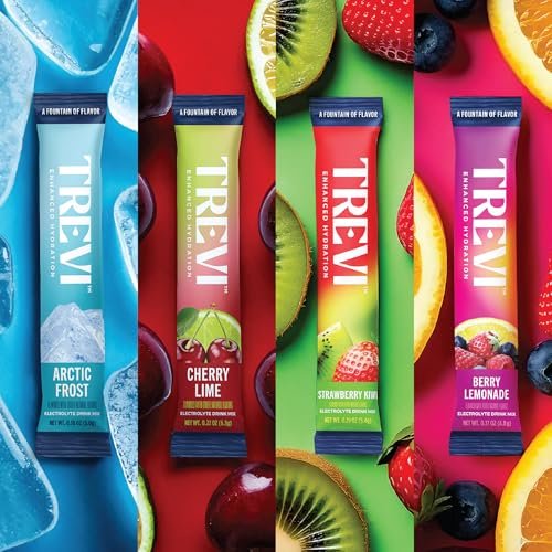 TREVI™ Everyday Sugar Free Electrolytes - Trinkmischung für Hydration - 8 Portionen - Probiervariante mit Cherry Lime, Strawberry Kiwi, Berry Lemonade, Arctic Frost