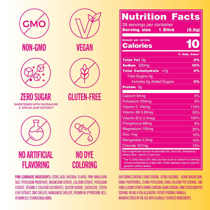 TREVI™ Everyday Sugar Free Electrolytes – Hydration Pulverbeutel – Pink Lemonade – 28 Portionen