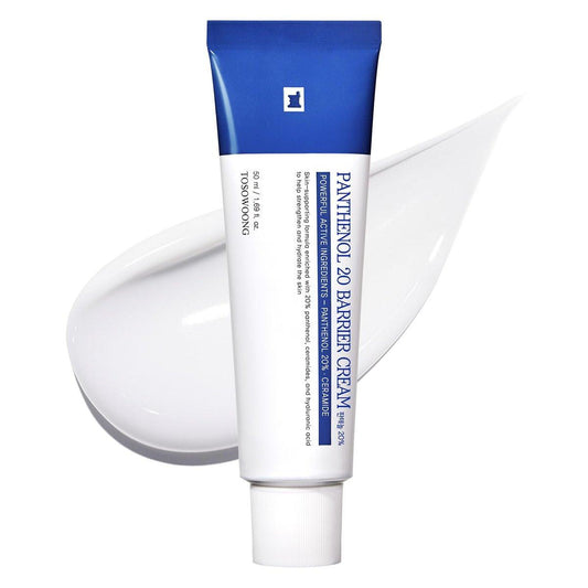 TOSOWOONG Panthenol 20 Barrier Cream – 20% Panthenol, Ceramide & Hyaluronsäure, tägliche Hautpflege für alle Hauttypen, 50 ml