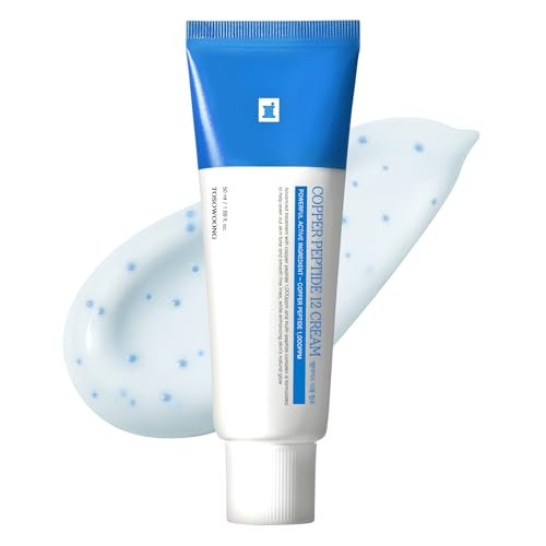 TOSOWOONG Copper Peptide 12 Creme – 99% reines Kupfertripeptid-1, GHK-Cu, 12-fach Multi-Peptid Anti-Aging Formel für feine Linien, Straffung, Hautelastizität, Koreanische Hautpflege, 50 ml