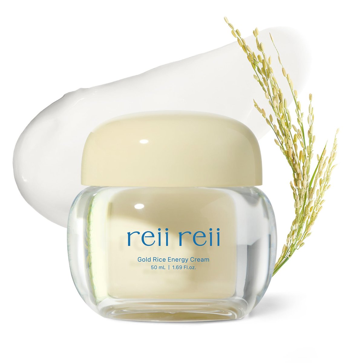 reii reii Gold Rice Energy Cream – Heritage Golden Rice Formula für tiefe Feuchtigkeit & strahlenden Glanz | Veganer Feuchtigkeitsspender mit Peptid & Hyaluronsäure, Korea Skincare (1,69 fl.oz / 50 ml)
