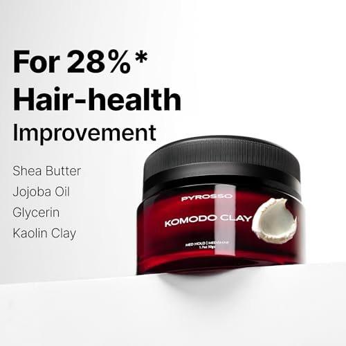 Pyrosso Komodo Clay – Starker Halt & Mattes Finish für Herren | Lang anhaltende Textur & Volumen | Wasserbasiert | Rückstandsfrei | 48 g