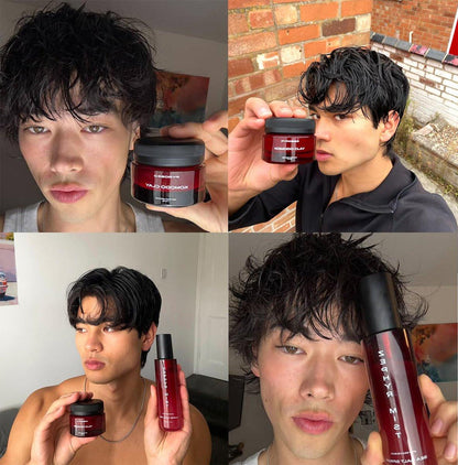 Pyrosso Komodo Clay – Starker Halt & Mattes Finish für Herren | Lang anhaltende Textur & Volumen | Wasserbasiert | Rückstandsfrei | 48 g