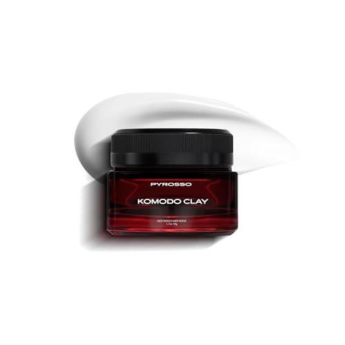 Pyrosso Komodo Clay – Starker Halt & Mattes Finish für Herren | Lang anhaltende Textur & Volumen | Wasserbasiert | Rückstandsfrei | 48 g