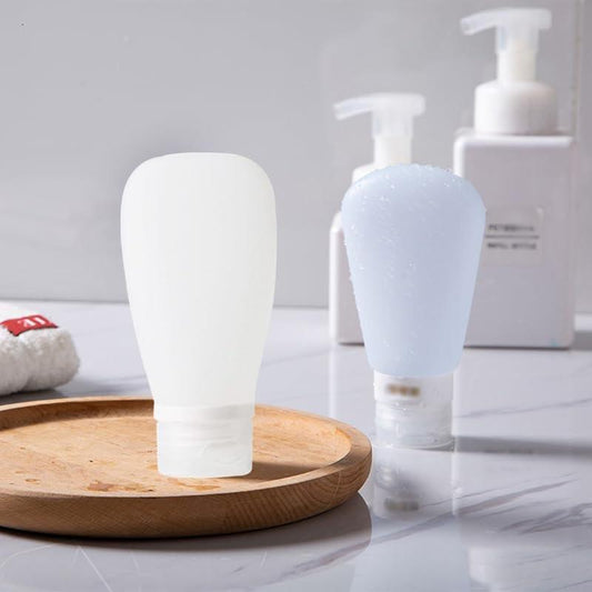 2er-Set Silikon-Reiseflaschen, 4,6 oz auslaufsicher nachfüllbar, Reisegröße für Shampoo, Conditioner, Lotion (90 ml)