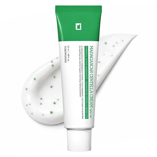 TOSOWOONG Madagascar Centella Creme – 706.580 ppm Centella Asiatica, Feuchtigkeitscreme, schnelle Beruhigung, tiefe Hydratation mit Cica-Komplex, Hautbarriere-Reparatur, Reizlinderung, 50 ml