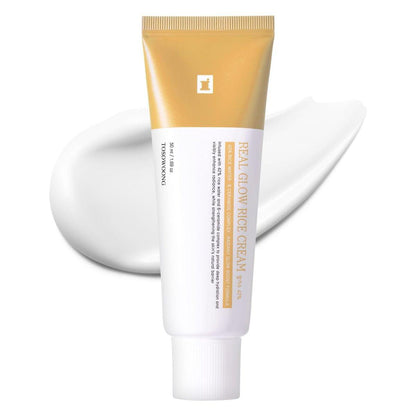 TOSOWOONG Real Glow Rice Cream – 42% Reiswasser feuchtigkeitsspendende Gesichtscreme mit Hyaluronsäure und 6 Ceramiden, 50 ml