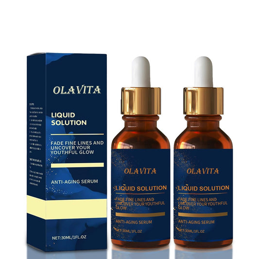 OLAVITA Gesichtsserum, flüssige Anti-Aging-Lösung mit Vitamin C, E, Retinol & Aloe, fördert Kollagen, verkleinert Poren, mildert Falten & feine Linien (2er-Pack)