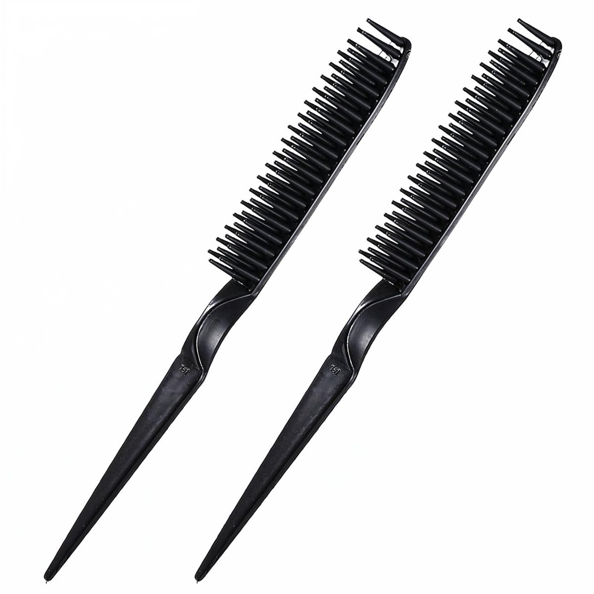 3-reihiger Haarkamm-Set mit Rattenschwanz, Stylingkamm für Locken, Entwirrkämme für Frauen und Männer, 2 Stück, Schwarz