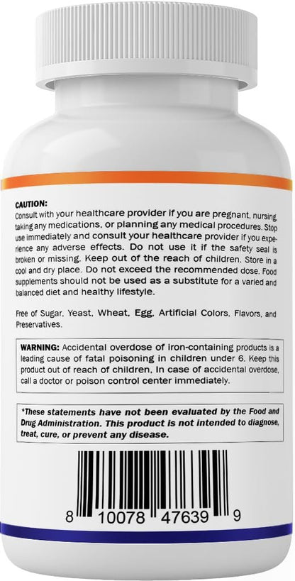 Vitamatic Eisenpräparat mit Ferrofumarat 325 mg + Vitamin C 100 mg – Hochdosiertes Eisen (104 mg elementares Eisen) – Magenfreundlich, 120 überzogene Tabletten, Hergestellt in den USA
