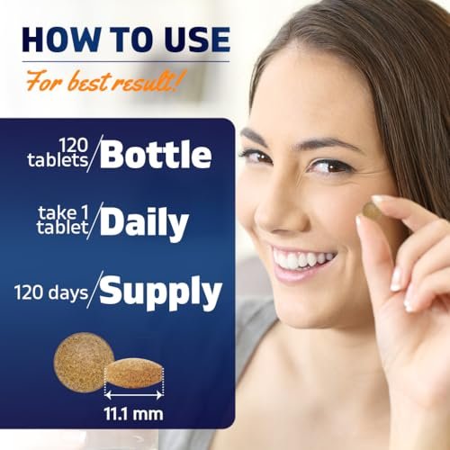 Vitamatic Eisenpräparat mit Ferrofumarat 325 mg + Vitamin C 100 mg – Hochdosiertes Eisen (104 mg elementares Eisen) – Magenfreundlich, 120 überzogene Tabletten, Hergestellt in den USA