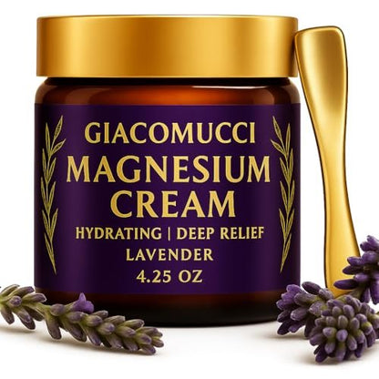 Magnesium Creme für nächtliche Erholung – Magnesiumchlorid Körperbalsam – Schnell einziehende Lotion für Beine, Arme & Brust – Schlafunterstützung & Wellness – Sicher für Kinder – Lavendel