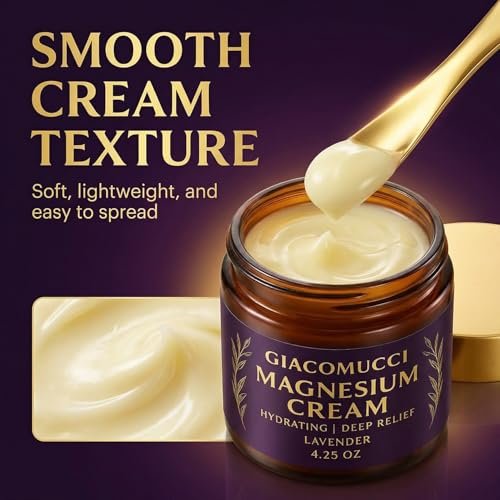 Magnesium Creme für nächtliche Erholung – Magnesiumchlorid Körperbalsam – Schnell einziehende Lotion für Beine, Arme & Brust – Schlafunterstützung & Wellness – Sicher für Kinder – Lavendel