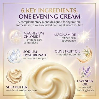 Magnesium Creme für nächtliche Erholung – Magnesiumchlorid Körperbalsam – Schnell einziehende Lotion für Beine, Arme & Brust – Schlafunterstützung & Wellness – Sicher für Kinder – Lavendel