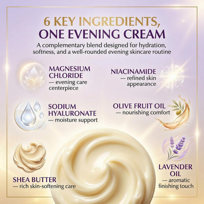 Magnesium Creme für nächtliche Erholung – Magnesiumchlorid Körperbalsam – Schnell einziehende Lotion für Beine, Arme & Brust – Schlafunterstützung & Wellness – Sicher für Kinder – Lavendel