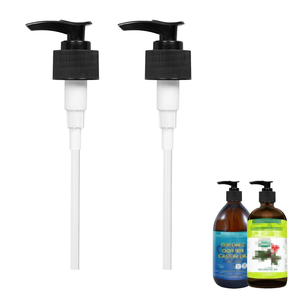2er-Pack Pumpe für Rizinusöl, kompatibel mit Queen of The Thrones, Heritage Store und Rejuve Naturals, 16oz Flaschen