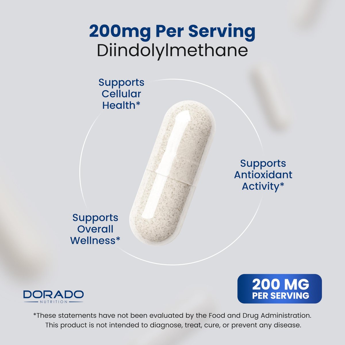 DIM Supplement für Frauen & Männer (Diindolylmethan Östrogenblocker, Hormonelle Aknebehandlung, Hormonbalance) - 200 mg pro Portion, Vegan, Glutenfrei, USA-Herstellung (60 Kapseln)