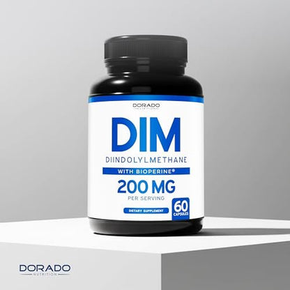 DIM Supplement für Frauen & Männer (Diindolylmethan Östrogenblocker, Hormonelle Aknebehandlung, Hormonbalance) - 200 mg pro Portion, Vegan, Glutenfrei, USA-Herstellung (60 Kapseln)