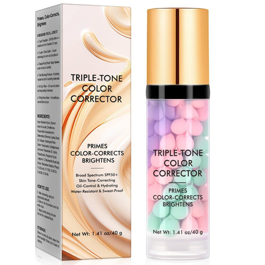 3-in-1 Gesichtsprimer mit SPF50+ – Feuchtigkeitsspendend, Sonnenschutz, Farbkorrektur für glatte Haut