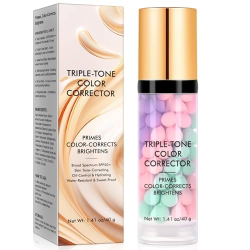 3-in-1 Gesichtsprimer mit SPF50+ – Feuchtigkeitsspendend, Sonnenschutz, Farbkorrektur für glatte Haut