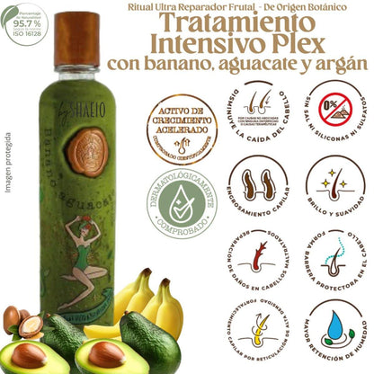 RITUAL BOTANICO KIT2 - Akzelerator für Haarwachstum & Ultrarepair S.O.S. Shampoo mit Rosmarin + Intensivbehandlung PLEX mit Banane & Avocado 100% kolumbianisch
