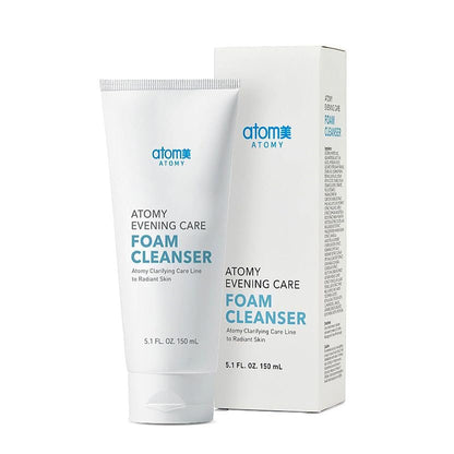 A.T.O.M.Y Evening Care Foam Cleanser, feuchtigkeitsspendendes Gesichtswaschmittel mit natürlichen Extrakten, 150 ml