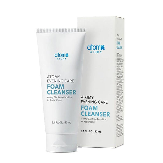 A.T.O.M.Y Evening Care Foam Cleanser, feuchtigkeitsspendendes Gesichtswaschmittel mit natürlichen Extrakten, 150 ml