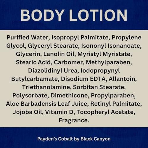 Payden's Cobalt Bay Rum Herrenparfümierte Luxus-Körperlotion mit Lanolin und Jojobaöl, 355 ml