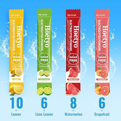 Elektrolyt-Pulver-Päckchen – Zuckerfreies Elektrolyt-Getränkepulver – 30 Sticks für schnelle Flüssigkeitszufuhr bei Sport & Dehydrierung – Sommergeschmack-Variationen, Keto-freundlich, vegan, Non-GMO