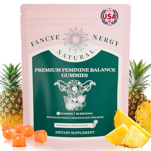 Vaginale Probiotikum Gummibärchen für Frauen – Fortschrittliche feminine Balance & pH-Unterstützung, gesunder Geruch & Vaginalflora, Immun- & Verdauungsgesundheit – Vegan, Glutenfrei – Hawaiianische Ananas – 60 Stück
